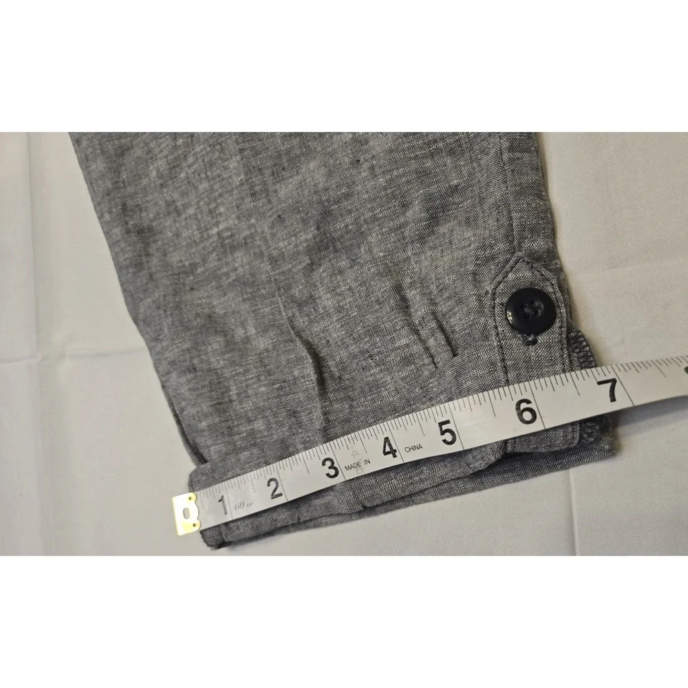 Orvis Linen Blend Pants Womens 16 Gray Cuff Leg Relaxed Lightweight Beach‎ Luxe